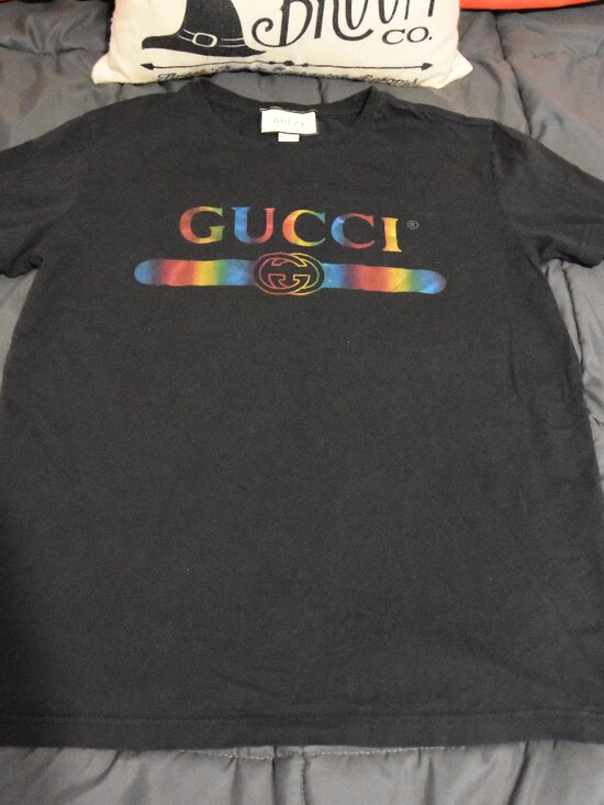 Gucci Tops - Gucci Rainbow Print Tee‎ Shirt Size M - Made in Italy